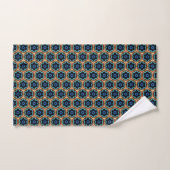 Bleu et jaune, floral simple (Serviette à main)