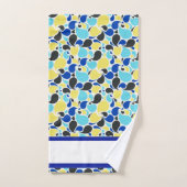 Bleu et jaune paisley (Serviette à main)