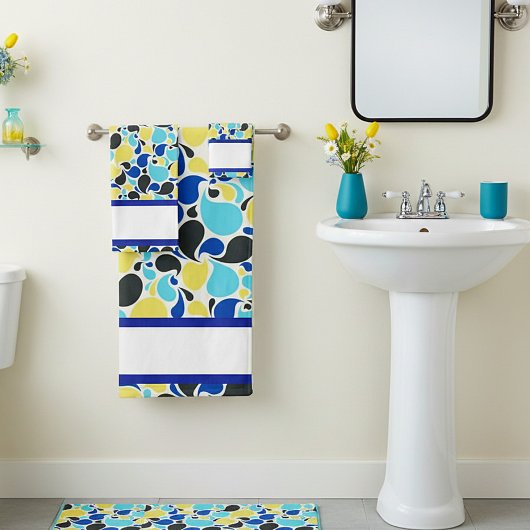 Bleu et jaune paisley