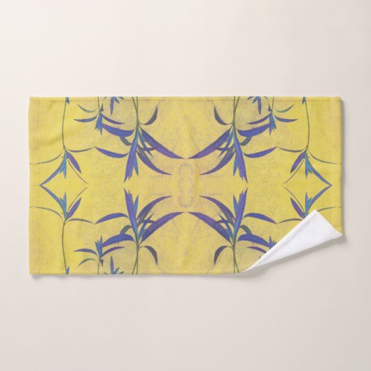 Bleu et jaune rustiques (Serviette à main)