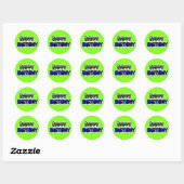 Bleu et Lime Green Joyeux Stickers Anniversaire (Feuille)