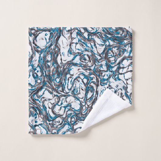 Bleu et marron  (Gant de toilette)