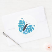 Bleu et noir abstrait papillon autocollants volant (Enveloppe)