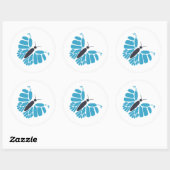 Bleu et noir abstrait papillon autocollants volant (Feuille)
