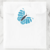 Bleu et noir abstrait papillon autocollants volant (Sac)
