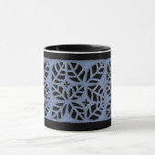 Bleu et noir feuille motif mug (Centre)