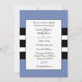 Bleu et Noir Moderne Grille Mariage Invitations (Devant)