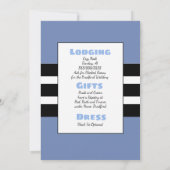 Bleu et Noir Moderne Grille Mariage Invitations (Dos)