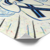 Bleu et Noir Sensibilisation Ruban Ange Poster Imp (Coin)