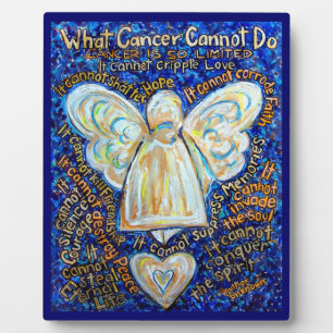 Bleu et or Cancer Ange Peinture Poème Plaque