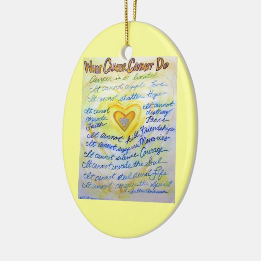 Bleu et or cancer Ornement cardiaque Customisé (Gauche)