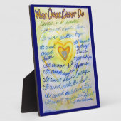 Bleu et or Cancer Poème Peinture Art Plaque (Côté)