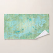 Bleu et or Marbré moderne Abstrait marbre éclabous (Serviette à main)