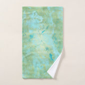 Bleu et Or Moderne Marbré Abstrait Tache de Marbre (Serviette à main)