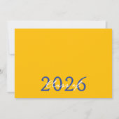 Bleu et or Photo Filmstrip Grad Faire-part (Dos)