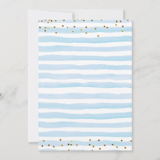 Bleu et or première communion garçon Invitation (Dos)