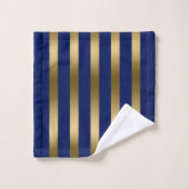 Bleu et or rayures motif (Gant de toilette)