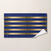 Bleu et or rayures motif (Serviette à main)