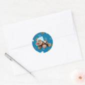 Bleu et or Stars Sticker Baby shower Ours Teddy (Enveloppe)