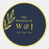 bleu et or : sticker maker en ligne : mariage (Devant)