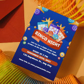 Bleu et Orange Bingo Fun Night Invitation collecte