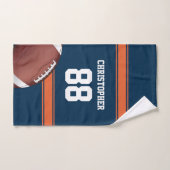 Bleu et Orange Grille Jersey Fer Football (Serviette à main)