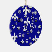 Bleu et ornement de White Fleur de Lis Peace (Droite)