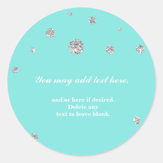 Bleu et Parties scintillant d'argent Sticker à poi (Devant)