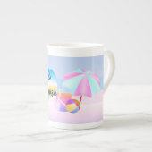 Bleu et rose Beach House Spécialité Mug (Devant droit)
