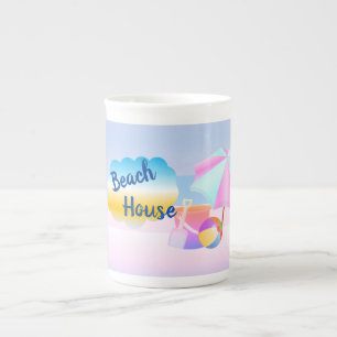 Bleu et rose Beach House Spécialité Mug