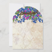 Bleu et rose cerisier Fleur Thé Stain Invitations (Dos)