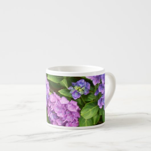 Bleu et rose Hydrangea Espresso Mug (Devant droit)