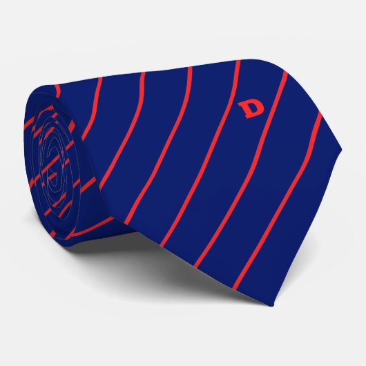 Bleu et rouge Cravate rayé (Roulé)