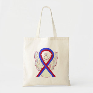 Bleu et rouge Sensibilisation Ruban Sac fourre-tou