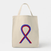 Bleu et rouge Sensibilisation Ruban Sac fourre-tou (Dos)