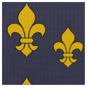 Bleu et tissu profonds de Gold Fleur de Lis (Fermer)