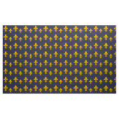 Bleu et tissu profonds de Gold Fleur de Lis (Yard)