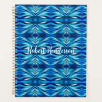 Bleu et Turquoise Wavy moderne Abstrait