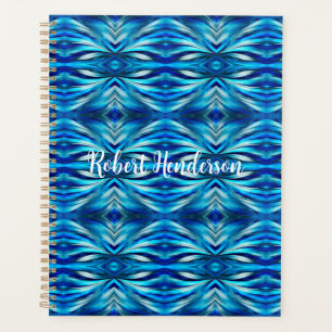 Bleu et Turquoise Wavy moderne Abstrait