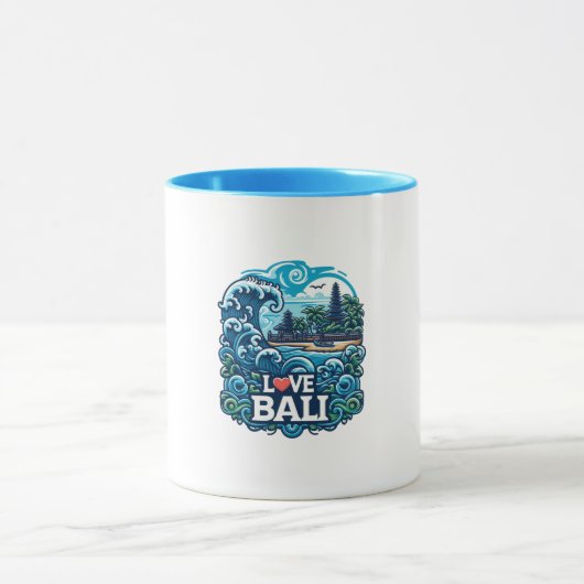 Bleu et vert amour Bali Mug (Centre)