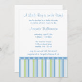 Bleu et vert Bébé Bébé Boy Douche Invitations (Devant / Derrière)