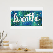 Bleu et vert Breathe Galaxy poster (Cuisine)