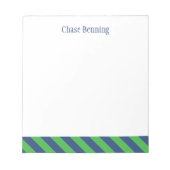 Bleu et vert Cravate bandes Bloc-notes personnalis (Devant)
