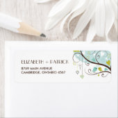 Bleu et vert | Étiquette de adresse de mignons tou (En situation)