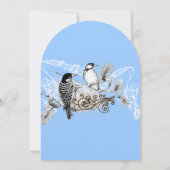 Bleu et vert Inséparable Faire-part de mariage de  (Dos)
