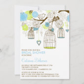 Bleu et vert Invitation de la nuptiale douche (Devant)