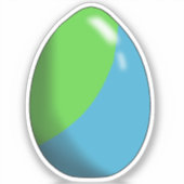 Bleu et vert Oeuf de Pâques Autocollant en vinyle  (Recto)