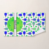 Bleu et vert Pickleball Paddles Vert Personnalisé (Serviette à main)