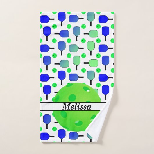 Bleu et vert Pickleball Paddles Vert Personnalisé (Serviette à main)