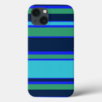 Bleu et vert rayures Coque-Mate coque iphone